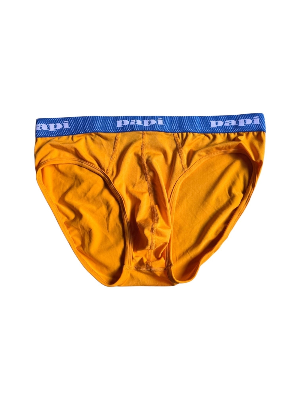 Men's Papi Yellow Briefs with Blue Waistband Size L - Picture 3 of 5